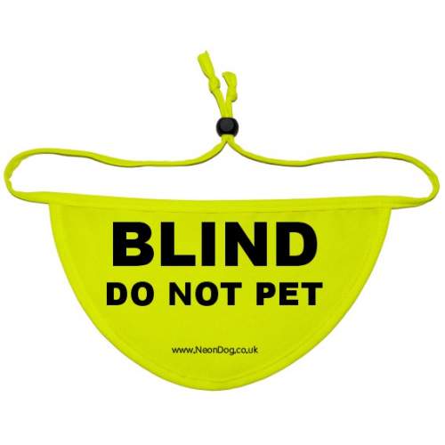 Blind Do Not Pet - Fluorescent Neon Yellow Dog Bandana