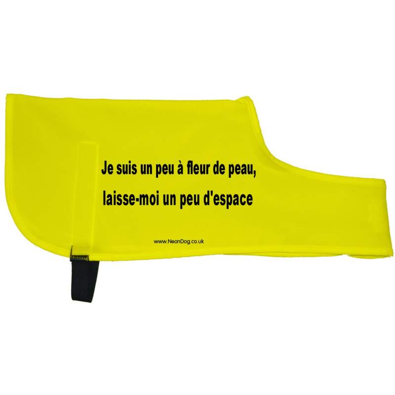 I May Look Friendly But I May Bite - Fluorescent Neon Yellow Dog Coat Jacket