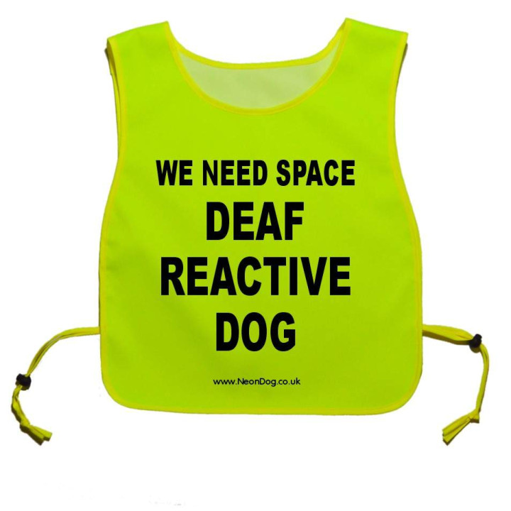 Deaf reactive dog - Fluorescent Neon Yellow Tabard