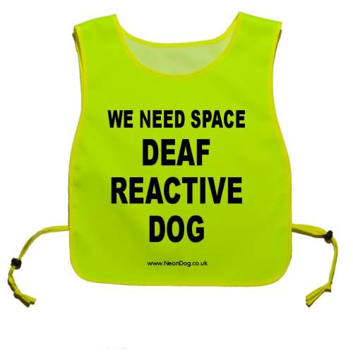 My Dog Requires Space - Fluorescent Neon Yellow Tabbard