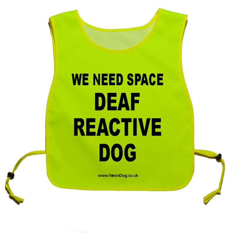 Deaf reactive dog - Fluorescent Neon Yellow Tabard