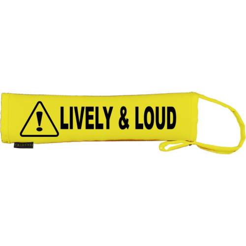 CAUTION LIVELY & LOUD- Fluorescent Neon Yellow Dog Lead Slip