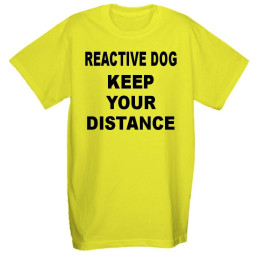 REACTIVE DOG KEEP YOUR DISTANCE - Fluorescent Neon Yellow Dog T- Shirt