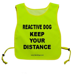REACTIVE DOG KEEP YOUR DISTANCE - Fluorescent Neon Yellow Tabard