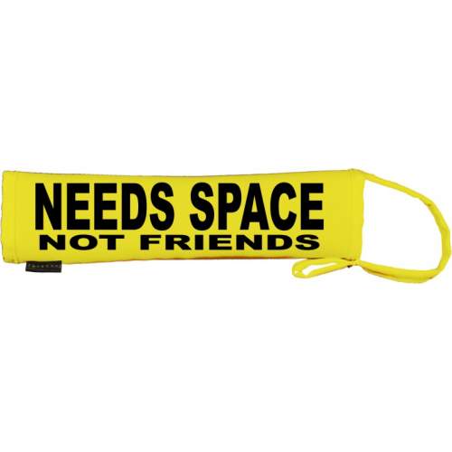 SPACE NEEDED NOT FRIENDS - Fluorescent Neon Yellow Dog Lead Slip