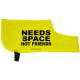 NEEDS SPACE NOT FRIENDS - Fluorescent Neon Yellow Dog Coat Jacket