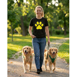 NeonDog PawPrint T-Shirt Yellow, Green, Orange or Pink