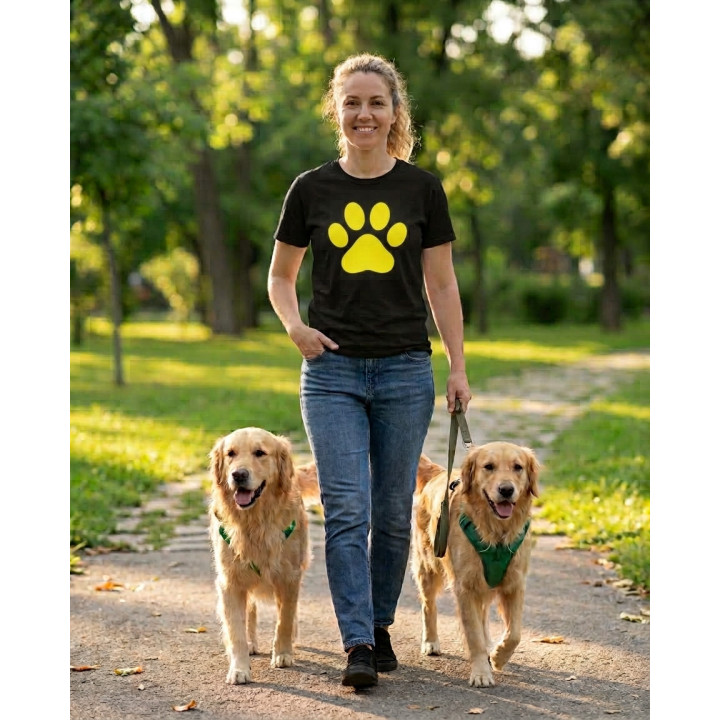 NeonDog PawPrint T-Shirt Yellow, Green, Orange or Pink