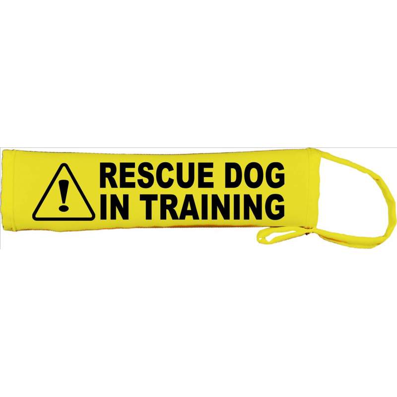 Caution Rescue Dog In Training - Fluorescent Neon Yellow Dog Lead Slip